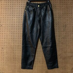 THE LIMITED Womens Black Leather Pants High Waist Straight Leg 8 Y2K 90s VTG